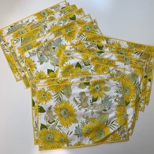 Pottery Barn placemats 12 count sunflower pattern